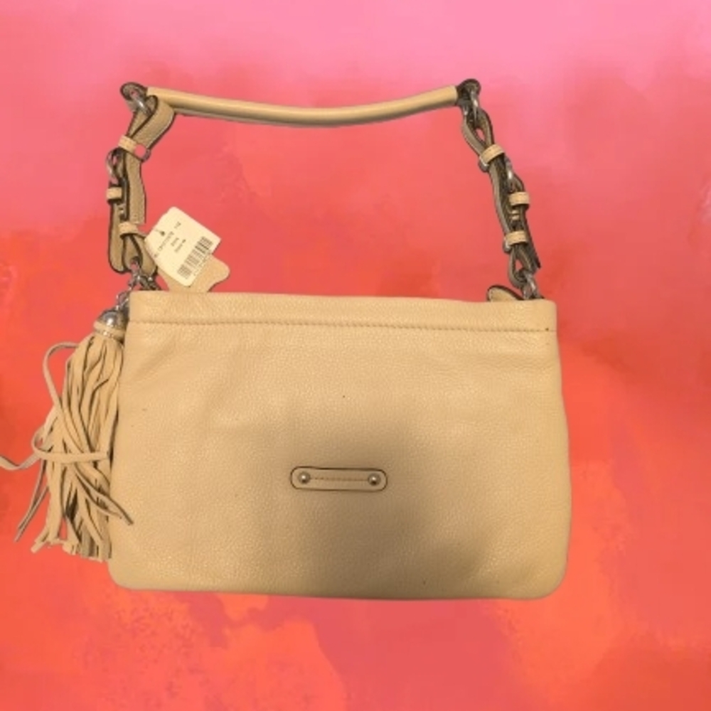 Elegant Cream Leather Danier  Shoulder Bag New With Tags